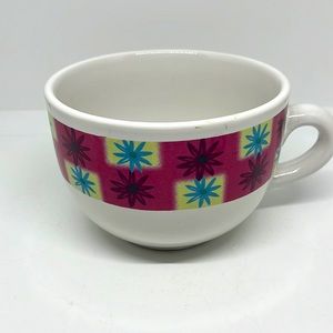 Porcelain Soup Mug with Snowflake Design.